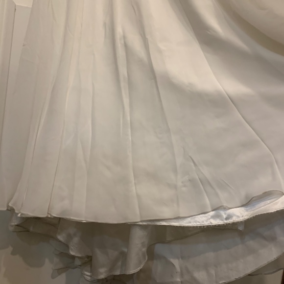 Cream/white A-line prom dress with gold/yellow rhinestones - Picture 12 of 14